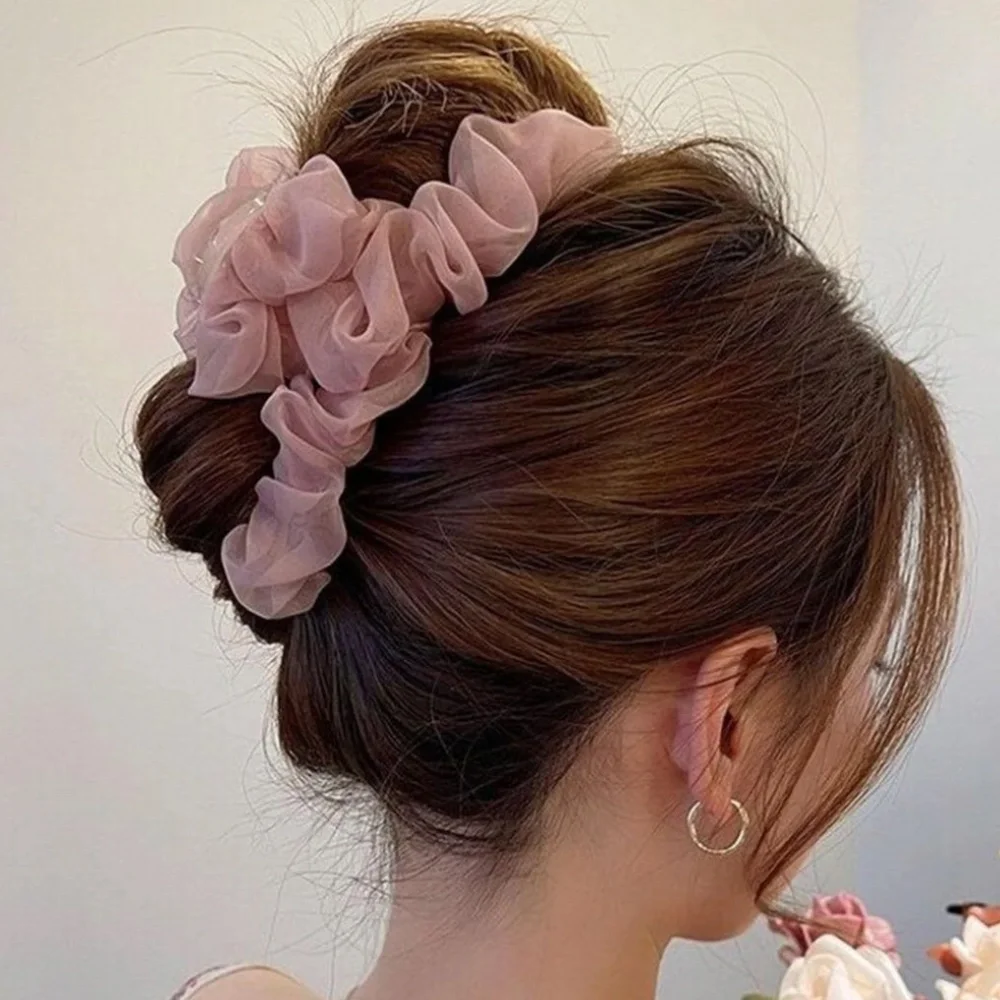 Ruched Mesh Large Hair Claw
